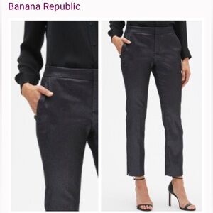 Banana Republic Elegant Black Shimmer Trousers Avery style 4 petite